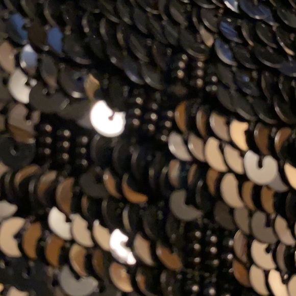 Karen Millen Black Sequin Top - Sz 1 - Picture 7 of 9